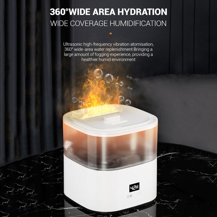 JSQ-58 1.1L large Capacity Digital Display Flame Atomization Humidifier, Color: White(UK Plug) - Air Purifiers & Accessories by buy2fix | Online Shopping UK | buy2fix