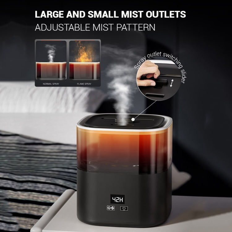 JSQ-58 1.1L large Capacity Digital Display Flame Atomization Humidifier, Color: Matt Black(US Plug) - Air Purifiers & Accessories by buy2fix | Online Shopping UK | buy2fix