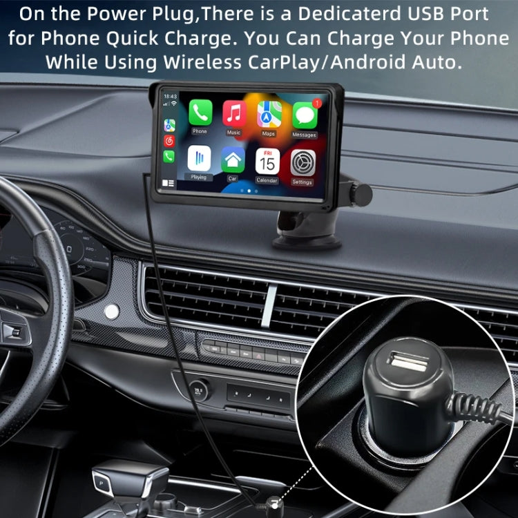 7 Inch Bluetooth 5.0 Portable CarPlay Monitor, Specifications: Display + Camera - Car MP3 & MP4 & MP5 by buy2fix | Online Shopping UK | buy2fix