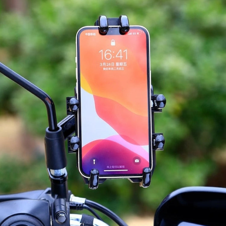 JNHW Motorcycle Bicycle Eight Claw Mobile Phone Navigation Shockproof Bracket, Style: For Rearview Mirror - Holder by JNHW | Online Shopping UK | buy2fix