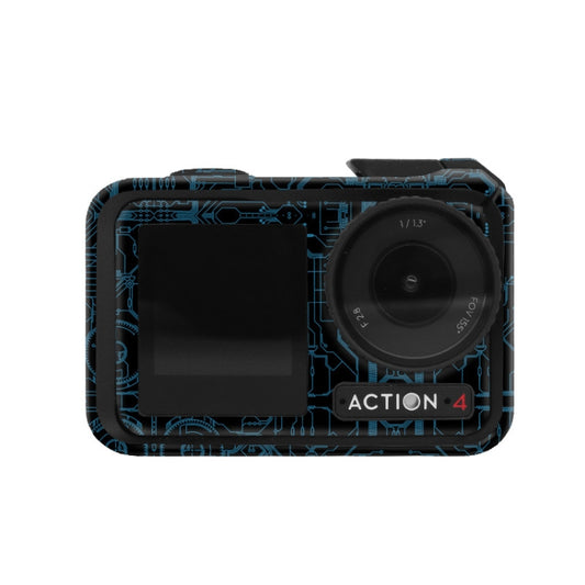 For DJI Action 4 Motion Camera Stickers All Inclusive Photo Frame Color Changing Stickers Accessories, Style: AC4-12 Circuit Blue - Protective Film & Stickers by buy2fix | Online Shopping UK | buy2fix