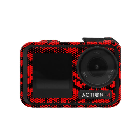 For DJI Action 4 Motion Camera Stickers All Inclusive Photo Frame Color Changing Stickers Accessories, Style: AC4-17 Snake Scale Red - Protective Film & Stickers by buy2fix | Online Shopping UK | buy2fix