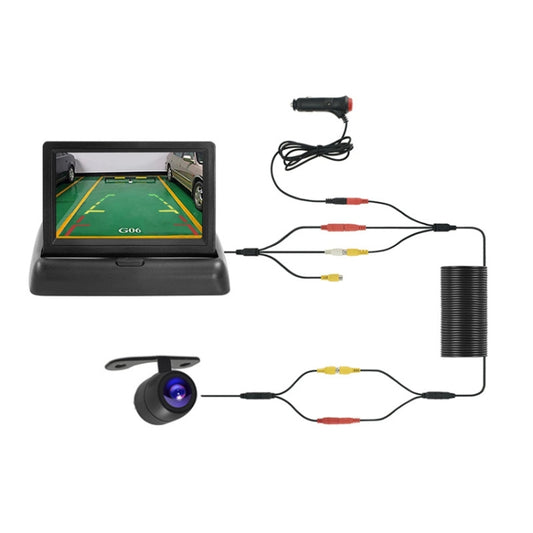 4.3 Inch Display Night Vision Waterproof Reversing Camera +7 Meter Extension Cable, Color: Detachable Screen + Butterfly Camera - Rear View Cameras by buy2fix | Online Shopping UK | buy2fix