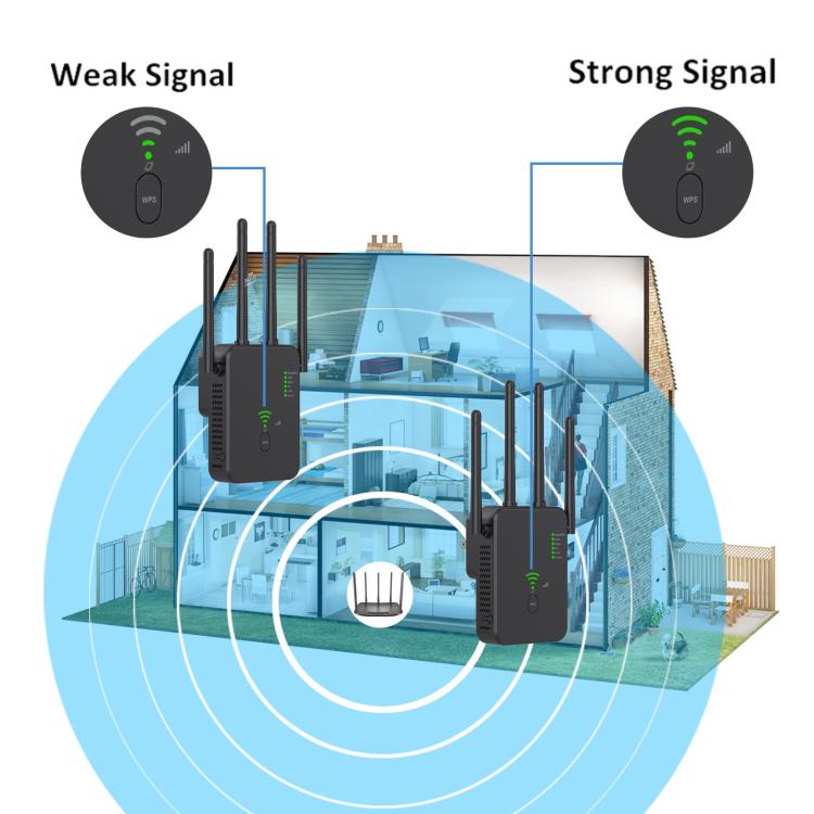 Urant U10 300Mbps 2.4G Wireless Repeater WiFi Signal Amplifier With 4 Antennas US Plug White - Broadband Amplifiers by Urant | Online Shopping UK | buy2fix