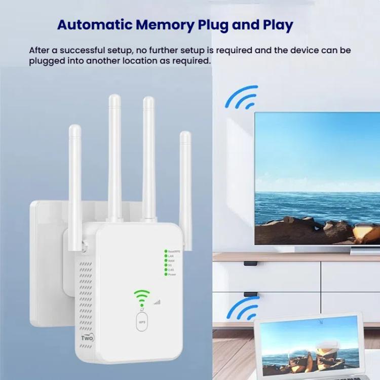 Urant U10 300Mbps 2.4G Wireless Repeater WiFi Signal Amplifier With 4 Antennas UK Plug White - Broadband Amplifiers by Urant | Online Shopping UK | buy2fix