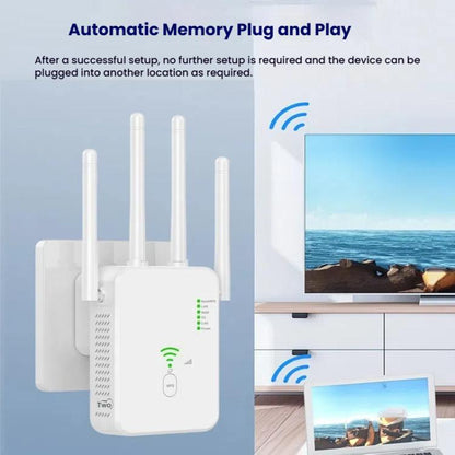 Urant U10 300Mbps 2.4G Wireless Repeater WiFi Signal Amplifier With 4 Antennas UK Plug White - Broadband Amplifiers by Urant | Online Shopping UK | buy2fix