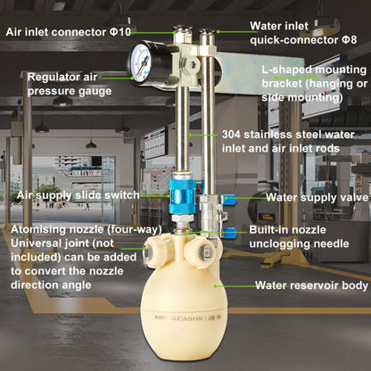 DAMP SEASON DS-GW-1510 Dry Mist Two-fluid Humidifier Workshop Spray Dust Antistatic Humidifier, Humidification Capacity: 18L(Beige) - Air Purifiers & Accessories by DAMP SEASON | Online Shopping UK | buy2fix