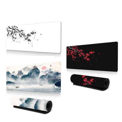 400x900x2mm Ink Painting Cherry Blossom Rubber Non-Slip Mouse Pad Desk Mat(Pattern 17) - Mouse Pads by buy2fix | Online Shopping UK | buy2fix