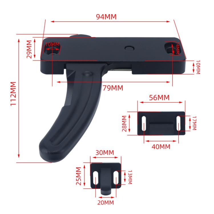 RV Screen Three-section Split Telescopic Rod L-shaped Replacement Handle, Specifications: Left Hand - Door Handles by buy2fix | Online Shopping UK | buy2fix