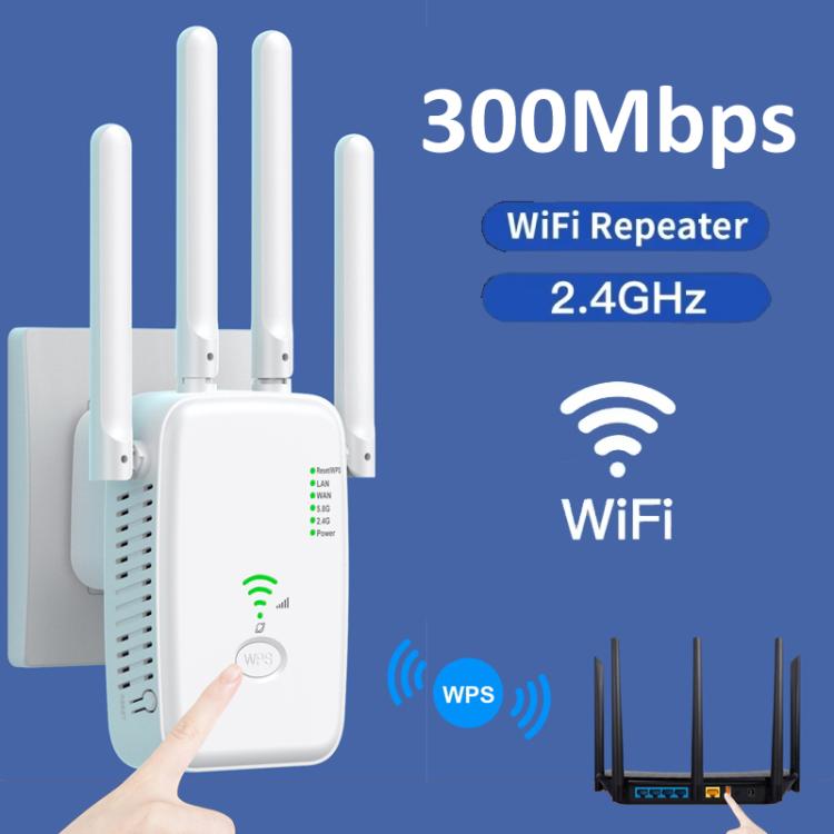 Urant U11 300Mbps 2.4G Wireless Repeater WiFi Signal Amplifier Support WPS Quick Setting US Plug White - Broadband Amplifiers by Urant | Online Shopping UK | buy2fix