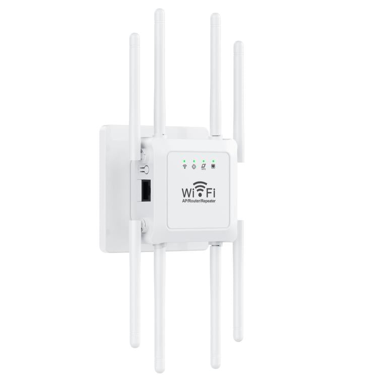 U18 300Mbps 2.4G Wireless Repeater WiFi Signal Amplifier With 8 Antennas EU Plug White - Broadband Amplifiers by buy2fix | Online Shopping UK | buy2fix