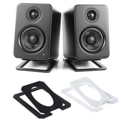 Tilted Metal Desktop Speaker Stand Studio Monitor Speaker Bracket(White) - Speaker Bracket by buy2fix | Online Shopping UK | buy2fix