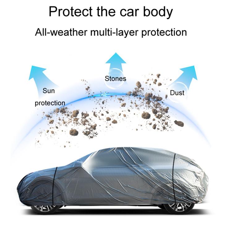 Car PE Film Waterproof And Dustproof Four Seasons Universal Coat Cover, Size: L(Silver Gray) - PE Material by buy2fix | Online Shopping UK | buy2fix