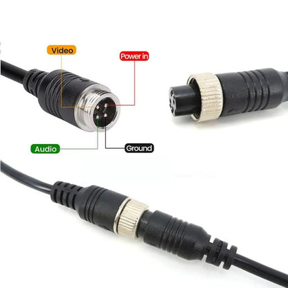 4 Pin Aviation Male To RCA Male DC Male Car Camera Adapter Connector Wire 50cm - DIY Cables by buy2fix | Online Shopping UK | buy2fix