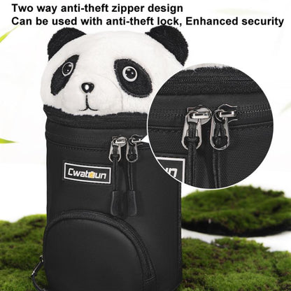 Cwatcun D162 Small Camera Lens Cylinder Cartoon Panda Camera Lens Protective Cover - Lens Bag by Cwatcun | Online Shopping UK | buy2fix