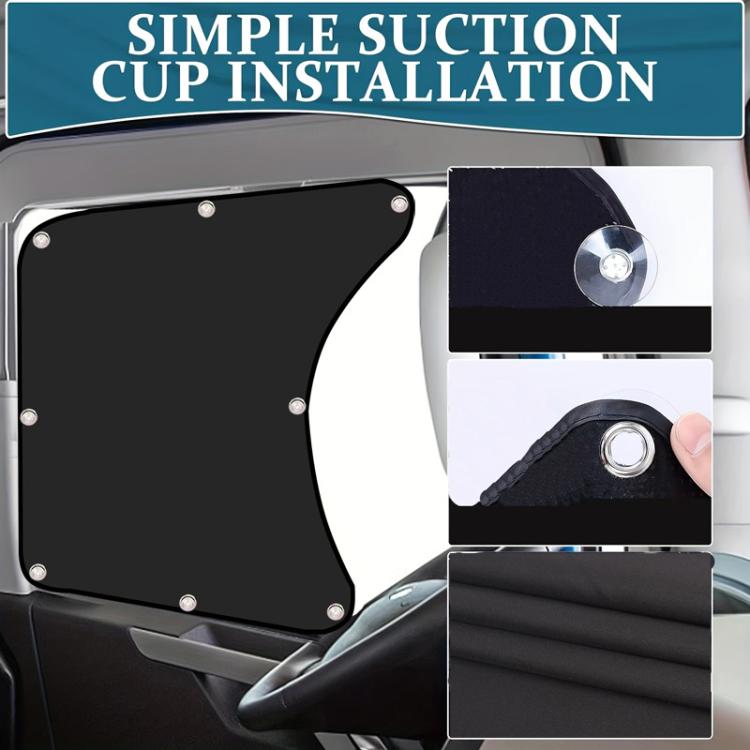 2pcs Car Sun Protection Heat Insulation Sunshade Front Side Curtains - Window Foils & Solar Protection by buy2fix | Online Shopping UK | buy2fix