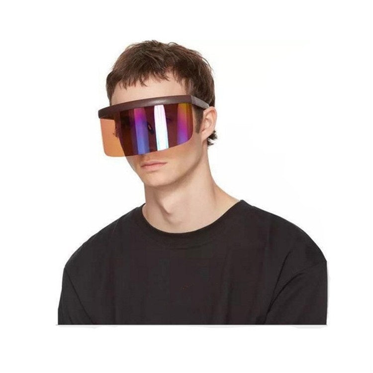Anti-peeping Sun Mirror Integrated Anti-foam Sunscreen Mask, Color:Black Frame Rainbow - Face Shield by buy2fix | Online Shopping UK | buy2fix