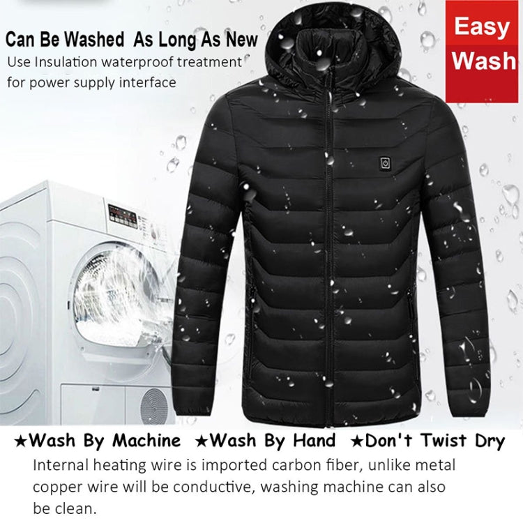 Winter Smart Electric Heating Hooded Jacket, Size:XXXXL(Red) - Down Jackets by buy2fix | Online Shopping UK | buy2fix
