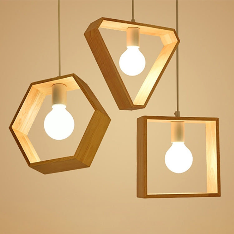 Home Decoration Personality Creative Simple Solid Wood Geometric Pendant Lights (Hexagon) - Celling Lights & Chandeliers by YWXLight | Online Shopping UK | buy2fix