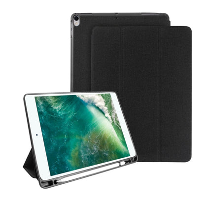 Mutural Exquisite Series Cloth Texture PU+TPU Leather Case for iPad Pro 10.5 inch, with 3-Fold Holder & Pen Slot & Sleep & Wake-up Function(Black) - iPad Pro 10.5 inch Cases by Mutural | Online Shopping UK | buy2fix