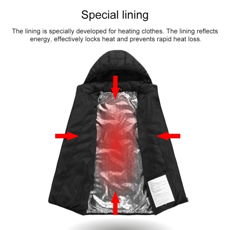 USB Heated Smart Constant Temperature Hooded Warm Coat for Men and Women (Color:Dark Blue Size:XXXL) - Down Jackets by buy2fix | Online Shopping UK | buy2fix