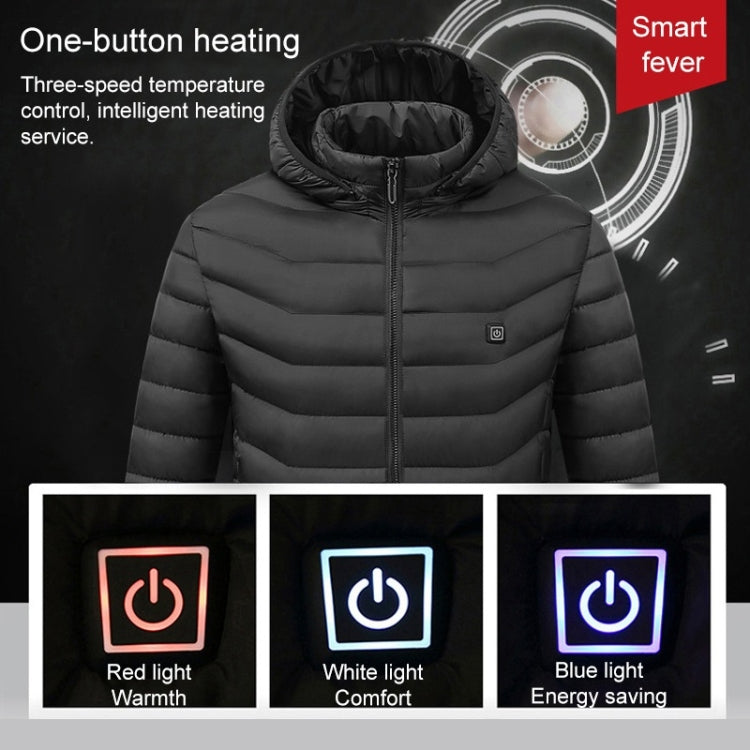 USB Heated Smart Constant Temperature Hooded Warm Coat for Men and Women (Color:Red Size:XXXL) - Down Jackets by buy2fix | Online Shopping UK | buy2fix