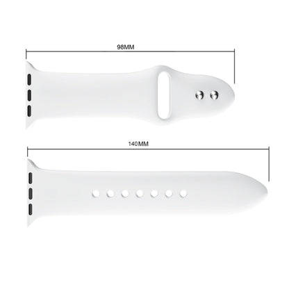 Double Rivets Silicone Watch Band for Apple Watch Series 3 & 2 & 1 42mm(White) - Smart Wear by buy2fix | Online Shopping UK | buy2fix