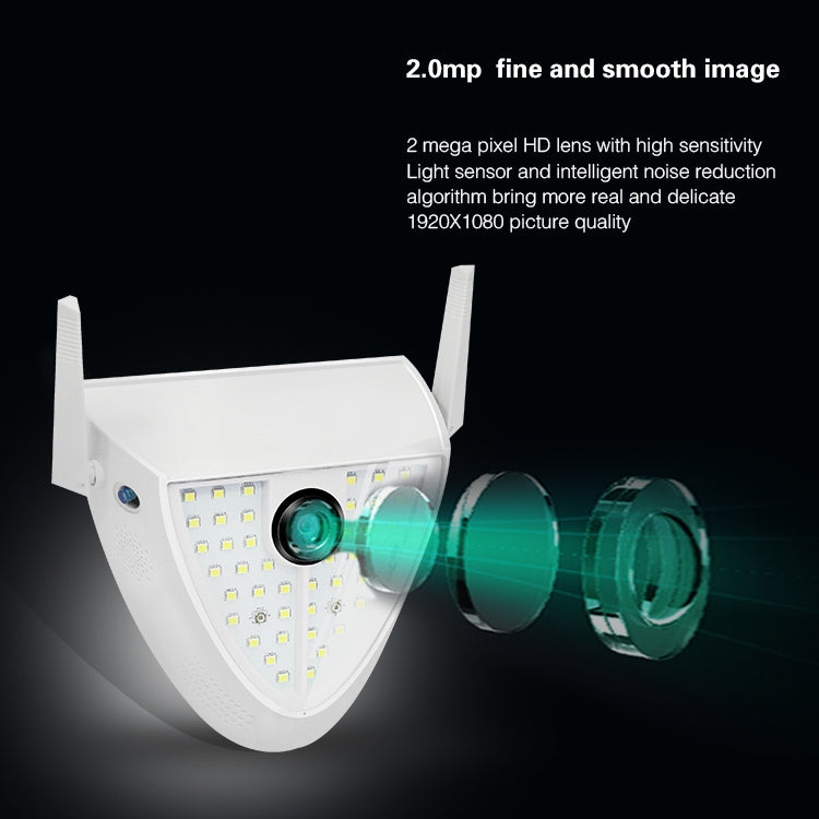 DP16 2.0 Megapixel 42 LEDs Garden Light Smart Camera, Support Motion Detection / Night Vision / Voice Intercom / TF Card, EU Plug - Security by buy2fix | Online Shopping UK | buy2fix