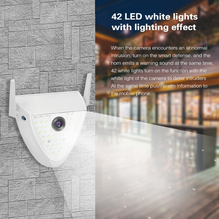 DP16 2.0 Megapixel 42 LEDs Garden Light Smart Camera, Support Motion Detection / Night Vision / Voice Intercom / TF Card, EU Plug - Security by buy2fix | Online Shopping UK | buy2fix