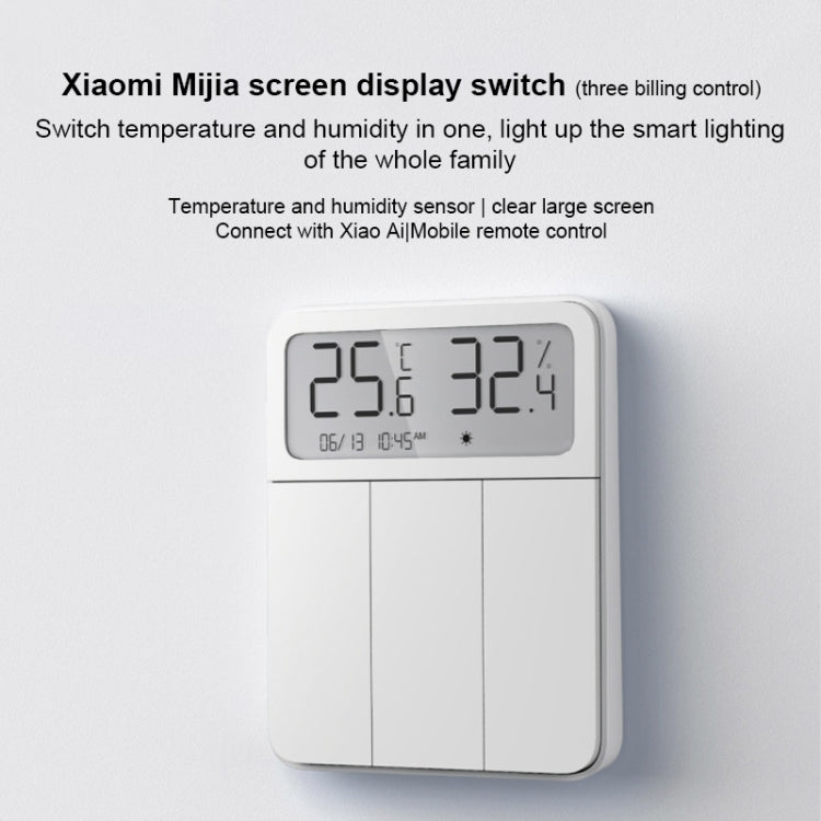 Original Xiaomi Mijia ZNKG03HL 3 Keys Smart Display Screen Lamps Wall Switch, Support Mobile Phone Remote Control - Consumer Electronics by Xiaomi | Online Shopping UK | buy2fix