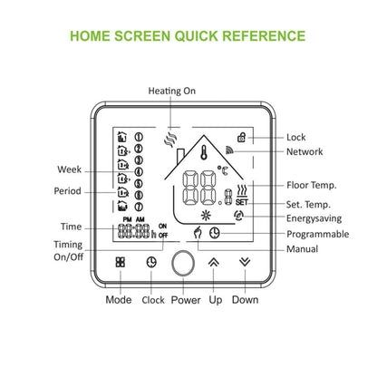 BHT-002GALW 3A Load Water Heating Type LCD Digital Heating Room Thermostat with Time Display, WiFi Control(Black) - Indoor Thermometer by buy2fix | Online Shopping UK | buy2fix