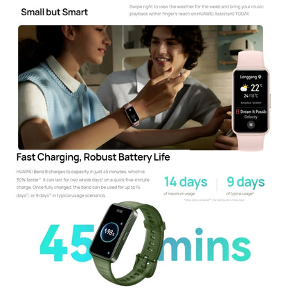 HUAWEI Band 8 NFC 1.47 inch AMOLED Smart Watch, Support Heart Rate / Blood Pressure / Blood Oxygen / Sleep Monitoring(Emerald) - Wearable Devices by Huawei | Online Shopping UK | buy2fix