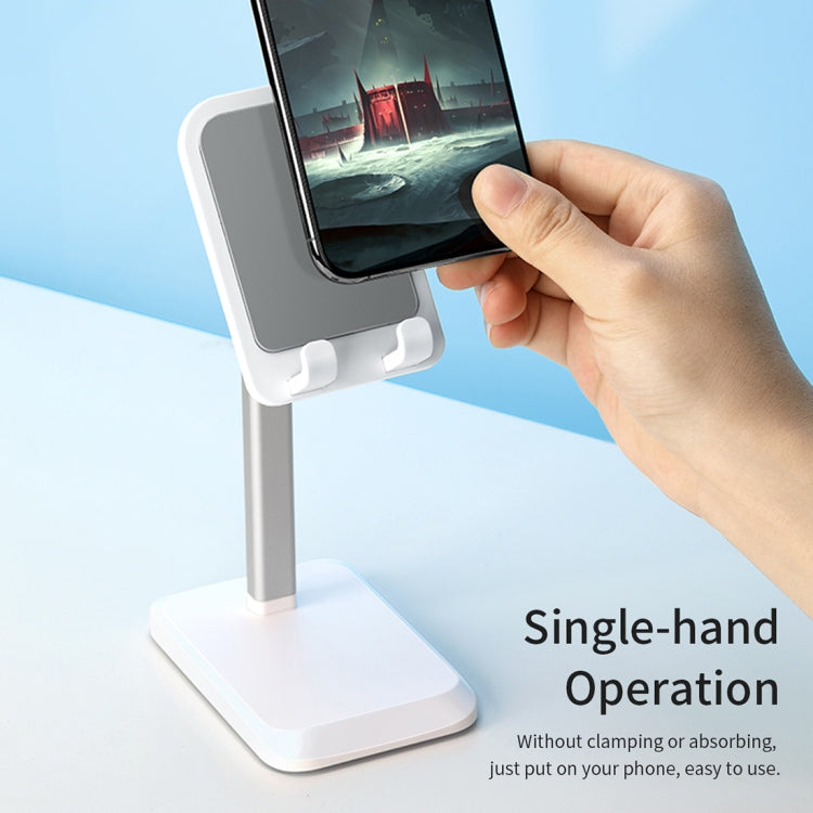 ROCK RPH0944 Adjustable Lifting 90 Degree Rotation ABS Stand Desktop Phone Tablet Holder(White) - Desktop Holder by ROCK | Online Shopping UK | buy2fix