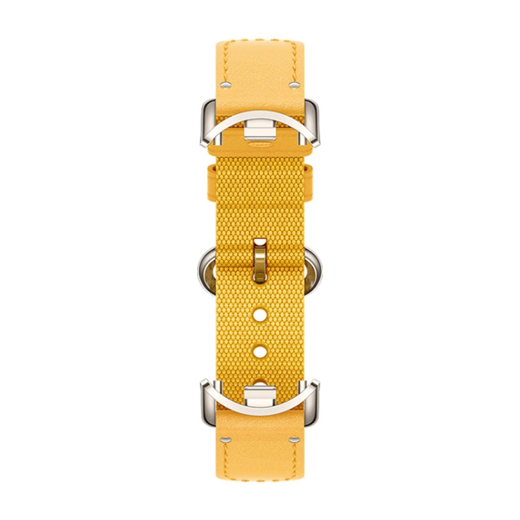 Original For Xiaomi Mi Band 8 Nylon Braided + Leather Watch Band(Yellow) - Watch Bands by Xiaomi | Online Shopping UK | buy2fix