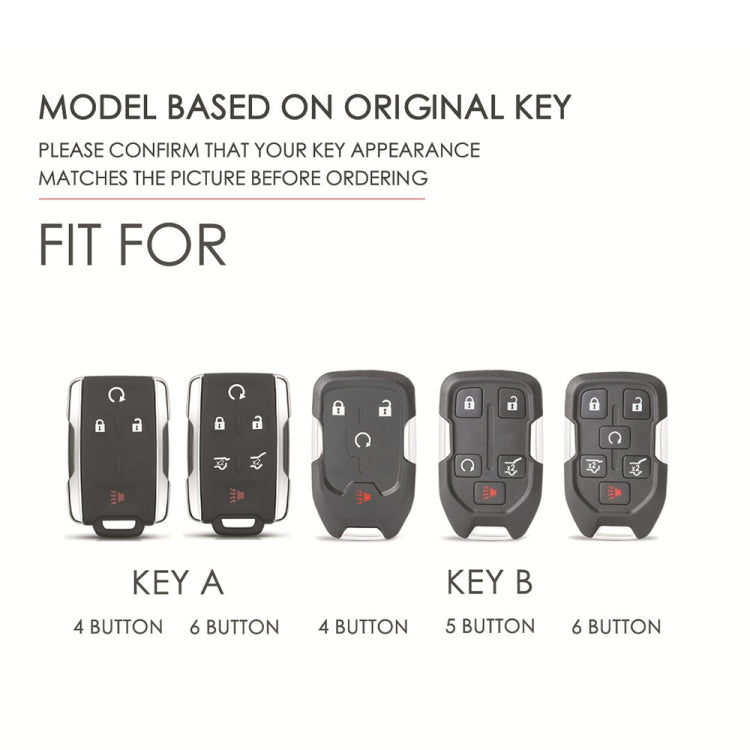 For Chevrolet GMC / Colorad 6-button C160 Car Key Leather Protective Case (Black) - In Car by buy2fix | Online Shopping UK | buy2fix