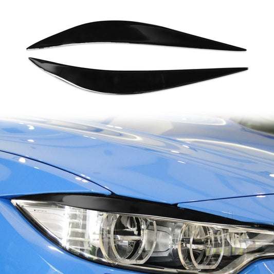 Pair Car Lamp Eyebrow Soft Decorative Sticker for BMW 4 Series F32/F33/F36 2012-2017, M3 F80 & M4 F82/F83 2014-2016 (Black) - In Car by buy2fix | Online Shopping UK | buy2fix