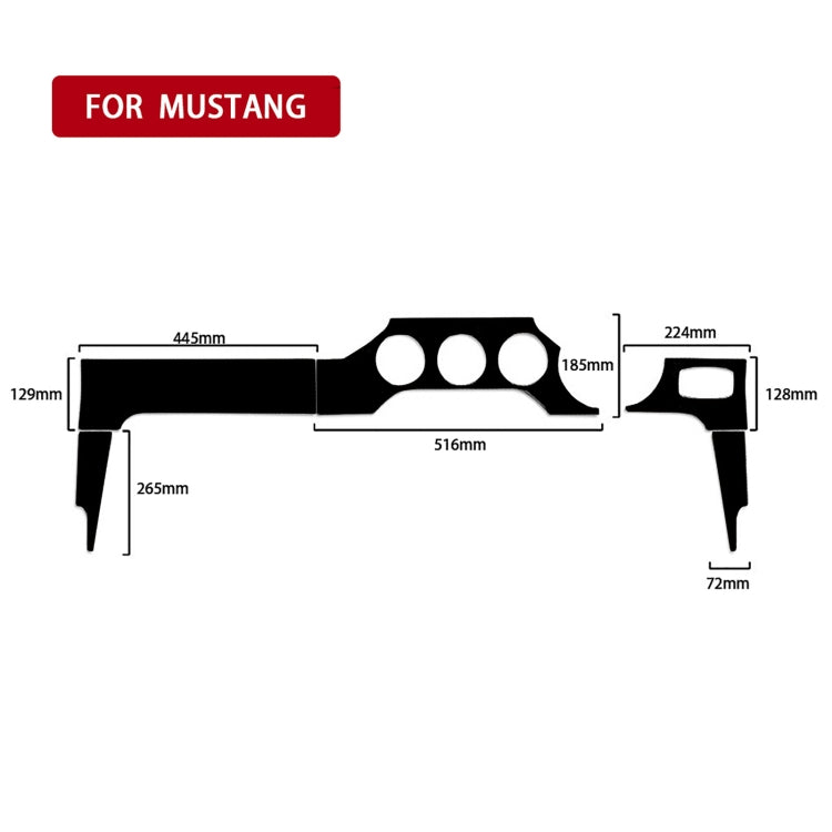 For Ford Mustang 2015-2020 Car Dashboard Panel Set Decorative Sticker, Right Drive (Black) - In Car by buy2fix | Online Shopping UK | buy2fix