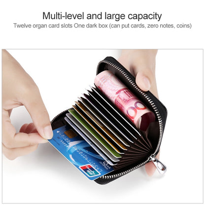 KB155 Antimagnetic RFID Zipper Leather Large-capacity Cards Holder Wallet(Rose Red) - Home & Garden by buy2fix | Online Shopping UK | buy2fix