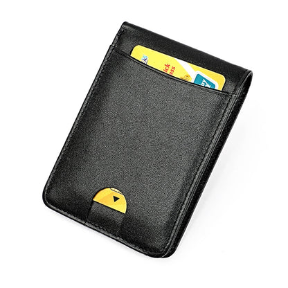 KB186 Antimagnetic RFID Mini Crazy Horse Texture Leather Billfold Card Wallet for Men and Women(Black) - Antimagnetic RFID Package by buy2fix | Online Shopping UK | buy2fix