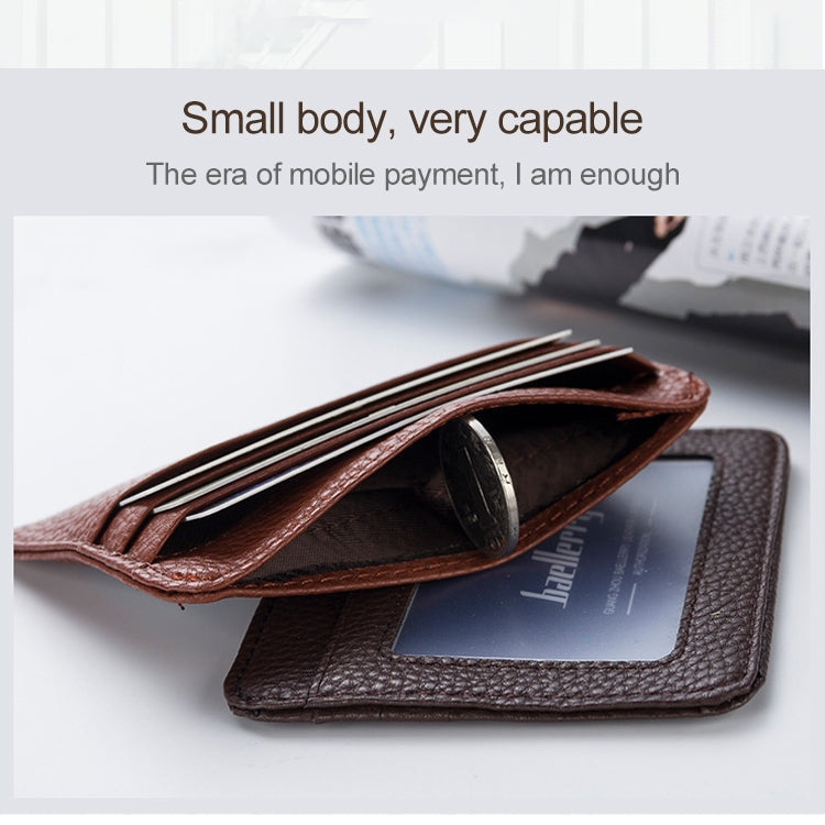 KB37 Antimagnetic RFID Litchi Texture Leather Card Holder Wallet Billfold for Men and Women (Coffee) - Antimagnetic RFID Package by buy2fix | Online Shopping UK | buy2fix