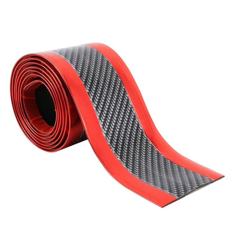 Universal Electroplate Carbon Fibre Car Door Threshold Decoration Strip Decorative Sticker, Size : 5CM x 2M (Red) - Decorative Strip by buy2fix | Online Shopping UK | buy2fix