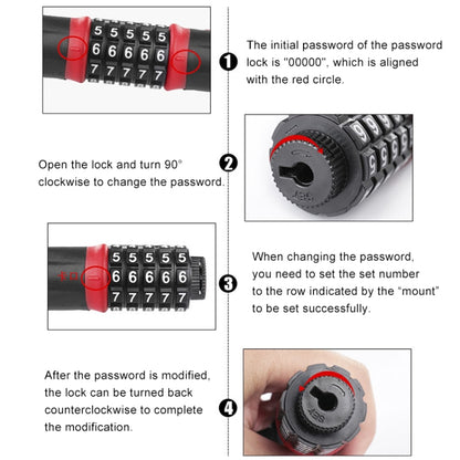 Motorcycles / Bicycle Chain Lock 5 Digit Password Anti-theft Password Lock, Length: 0.6m - Theft Protection by buy2fix | Online Shopping UK | buy2fix