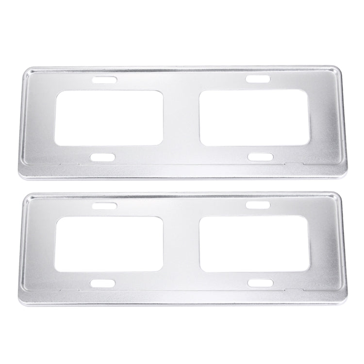 2 PCS Car License Plate Magnesium Alloy Bracket Frame Holder Stand Mount(Silver) - License Plate Covers & Frames by buy2fix | Online Shopping UK | buy2fix