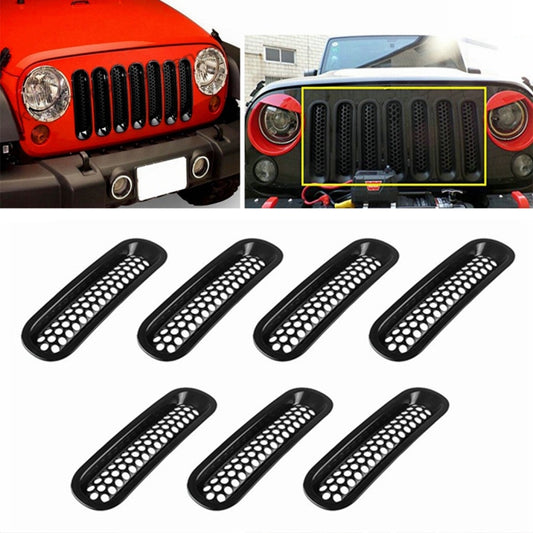7 PCS Car Front Racing Front Grille Grid Insect Net for Jeep Wrangler JK 2007-2017 - In Car by buy2fix | Online Shopping UK | buy2fix