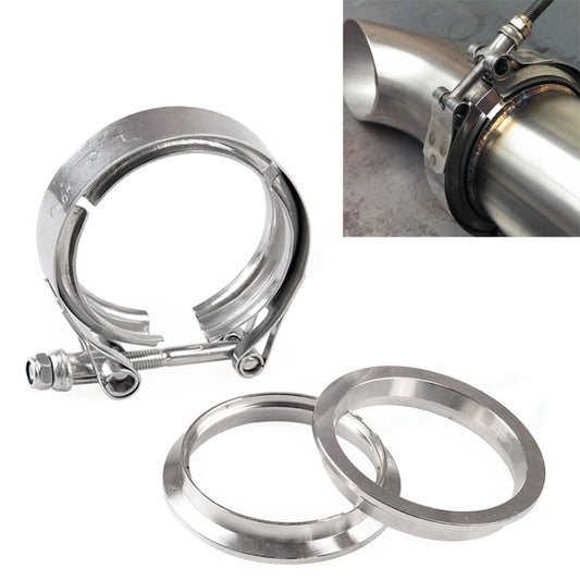 3.5 inch Car Turbo Exhaust Downpipe V-Band Clamp Stainless Steel 304 Flange Clamp - In Car by buy2fix | Online Shopping UK | buy2fix
