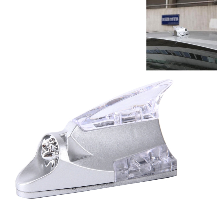 CB-073 Colorful Warning Light Wind Power Shark Fin Antenna Car Decoration(Silver) - Aerials by buy2fix | Online Shopping UK | buy2fix