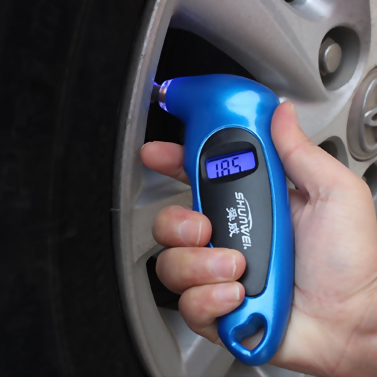 SHUNWEI SD-2802 Digital Tire Pressure Gauge 150 PSI 4 Settings for Car Truck Bicycle with Backlit LCD and Non-Slip Grip(Blue) - In Car by SHUNWEI | Online Shopping UK | buy2fix