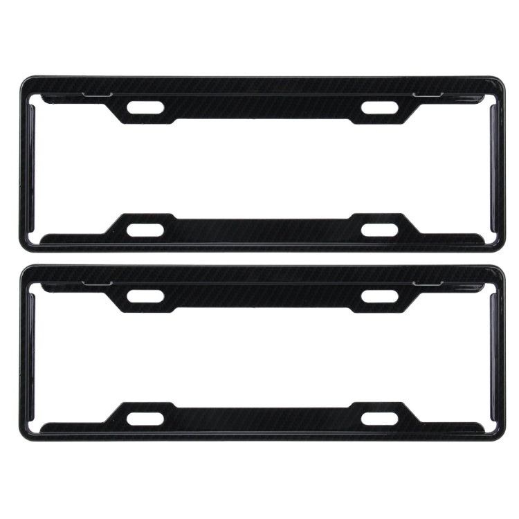 2 PCS Carbon Lead License Plate Frame Simple and Beautiful Car License Plate Frame Holder Universal License Plate Holder(Black) - License Plate Covers & Frames by buy2fix | Online Shopping UK | buy2fix