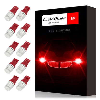 10 PCS T10 2W 100LM IP67 LEDs Bulbs Prismatic Shape Car Lens Decoder Mini Lamps DC 12V, with 2LEDs SMD-5730 Lamps (Red Light) - LED Headlamps by buy2fix | Online Shopping UK | buy2fix