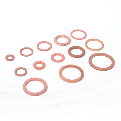 150 PCS O Shape Solid Copper Crush Washers Assorted Oil Seal Flat Ring Kit for Car / Boat  / Generators - In Car by buy2fix | Online Shopping UK | buy2fix